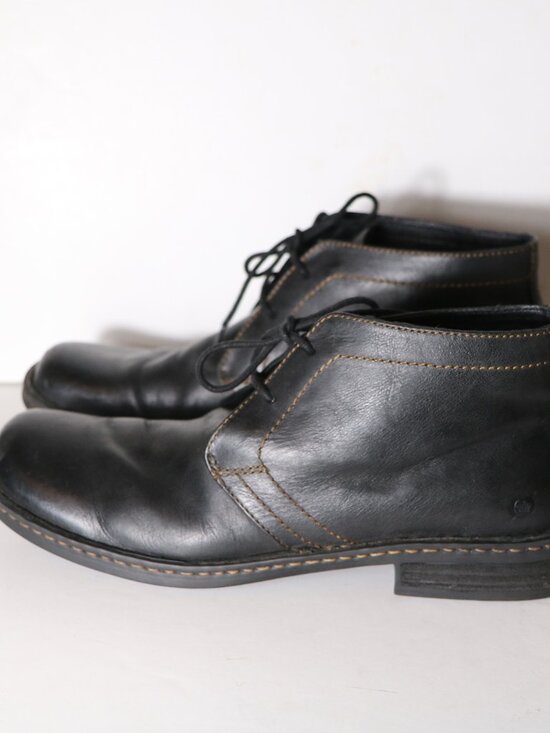 Born Mens Harrison Black Leather Lace Up Chukka Boot 13 Casual Comfort h32703